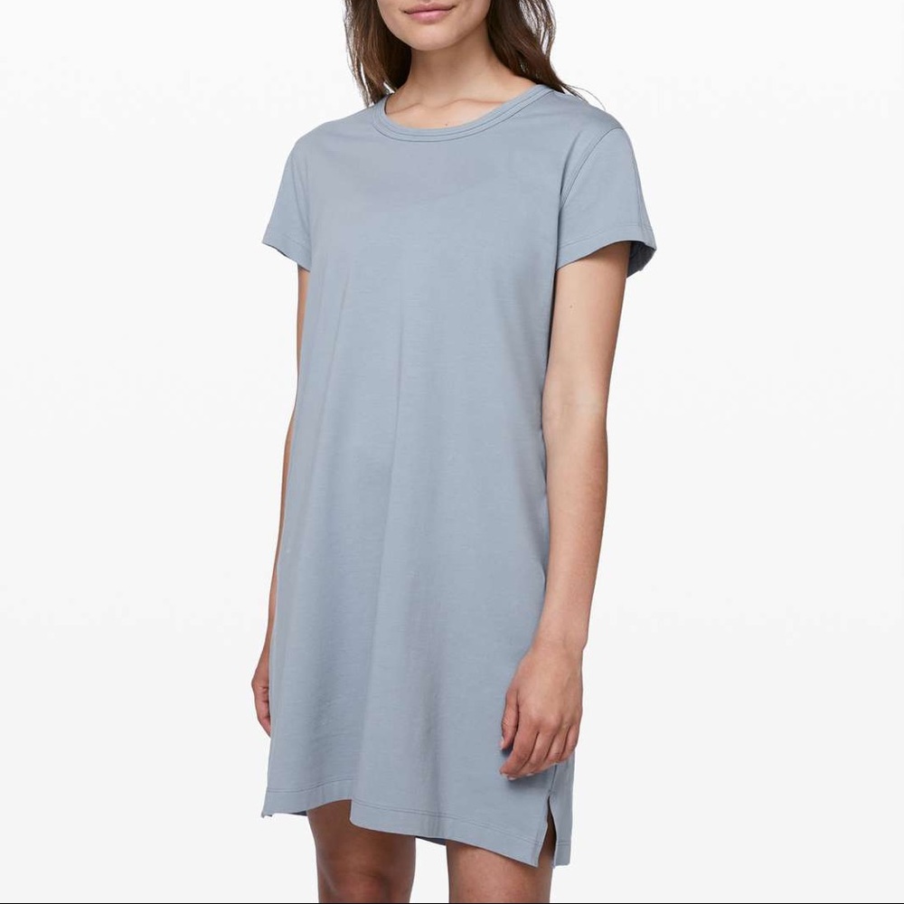 lululemon blue day tripper t shirt dress